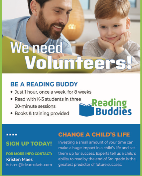 We need volunteers for Reading Buddies